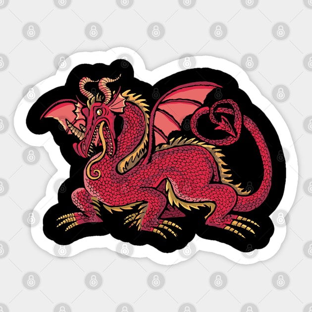 red dragon with outstretched wings Sticker by duxpavlic